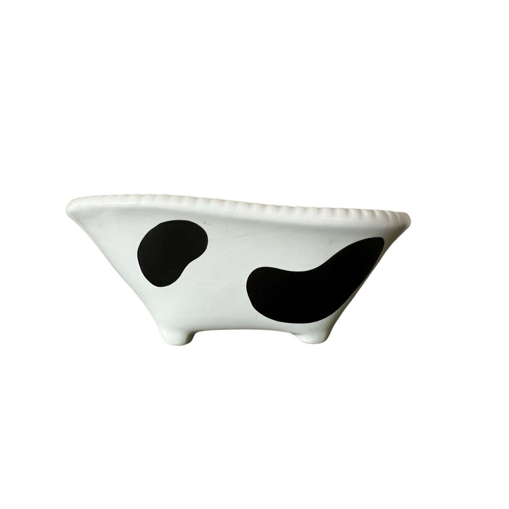 Cow Print Farmhouse Bathtub Ceramic Soap Dish by VB Athena